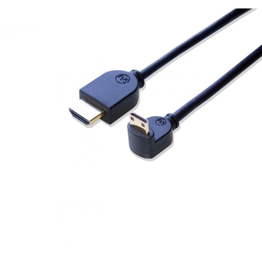 HDMI ミニHDMI 変換ケーブル 片方L型（下向き） 2m Ver1.4 イーサネット、3D、4KX2K解像度、フルHD対応 | 