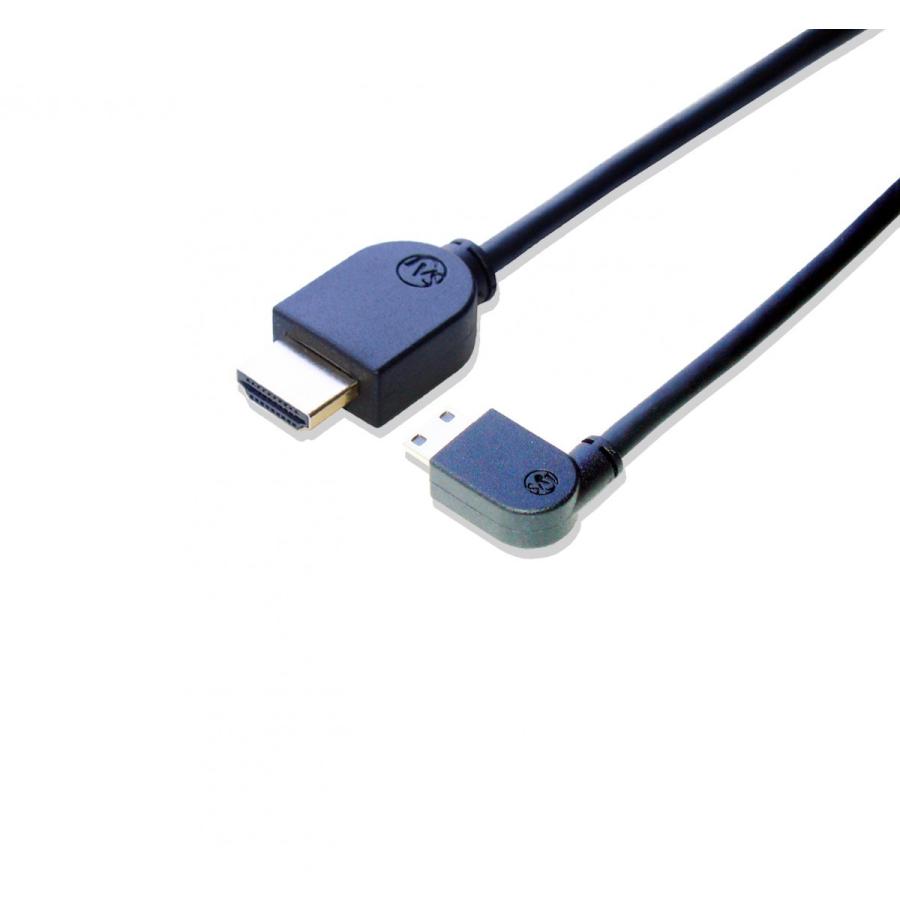 HDMI ミニHDMI 変換ケーブル 片方L型（左向き） 2m Ver1.4 イーサネット、3D、4KX2K解像度、フルHD対応｜saj-directstore｜01