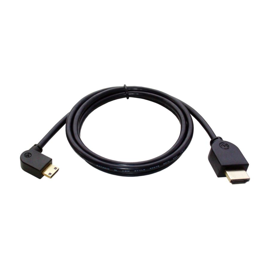 HDMI ミニHDMI 変換ケーブル 片方L型（右向き） 1m Ver1.4