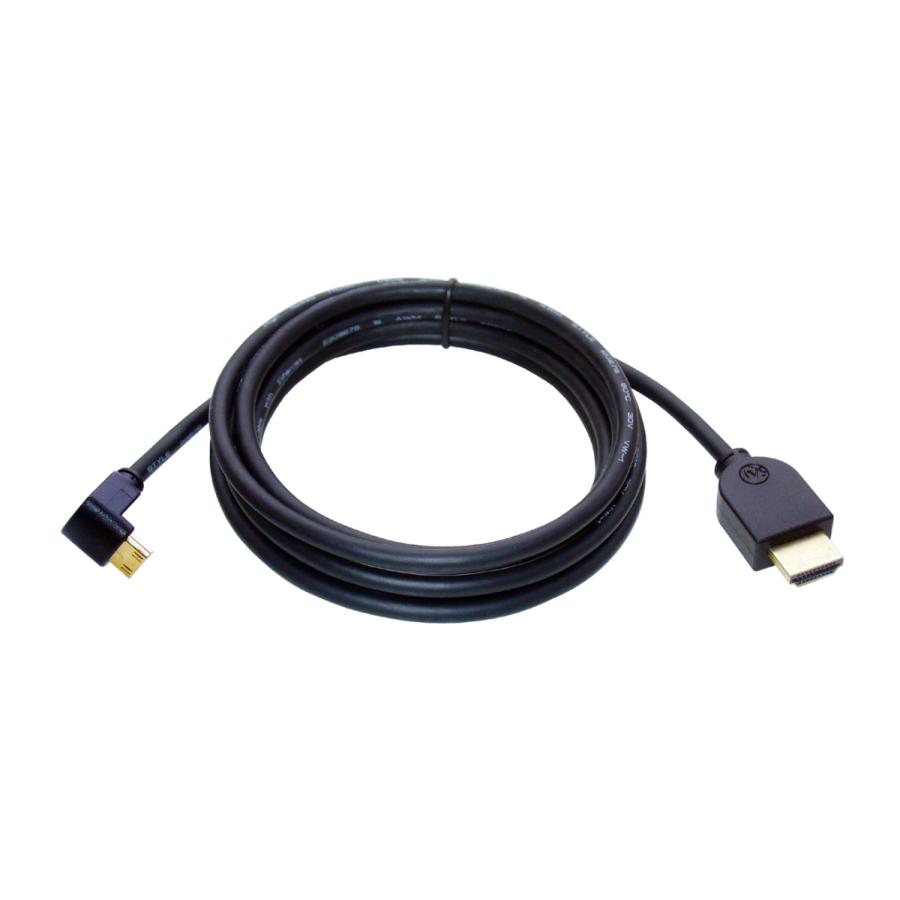HDMI ミニHDMI 変換ケーブル 片方L型（上向き） 3m Ver1.4 イーサネット、3D、4KX2K解像度、フルHD対応 :CA