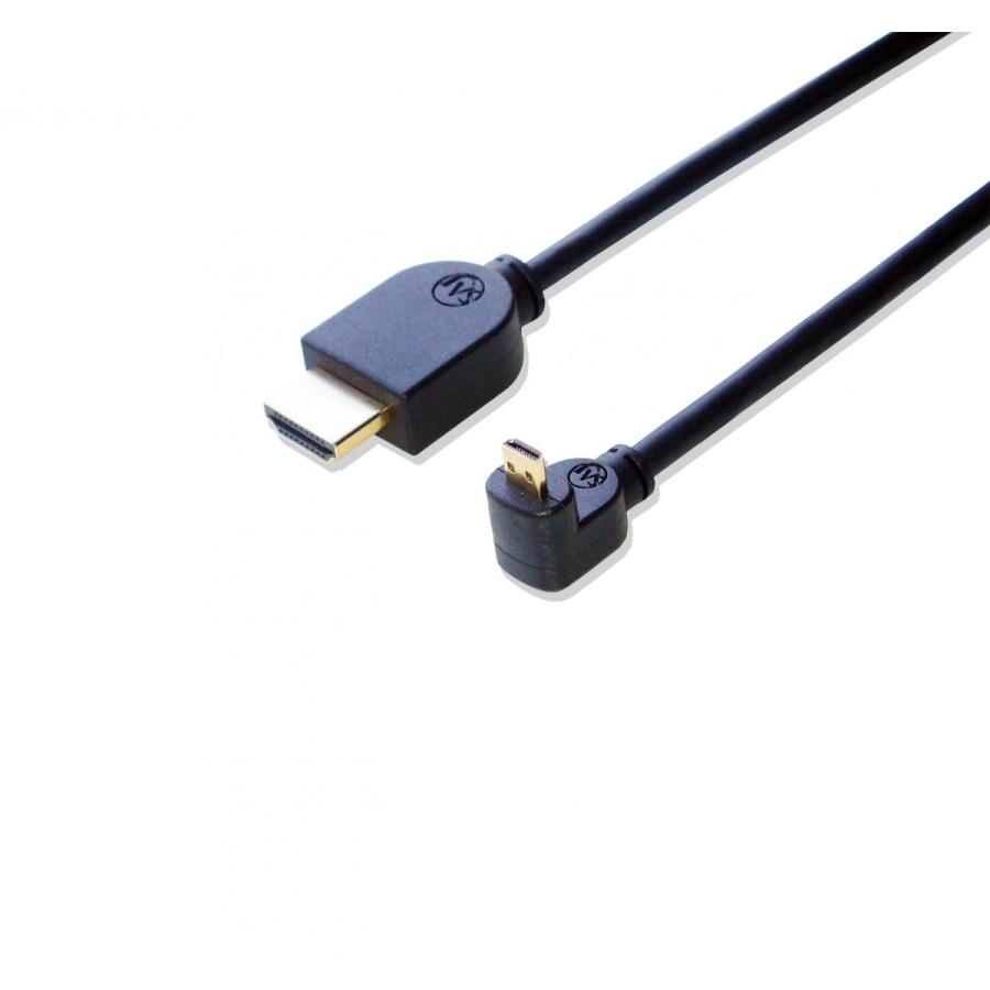 HDMI Micro HDMI  L型（上向き） 変換ケーブル 2m Ver1.4 イーサネット、3D、フルHD対応 | 