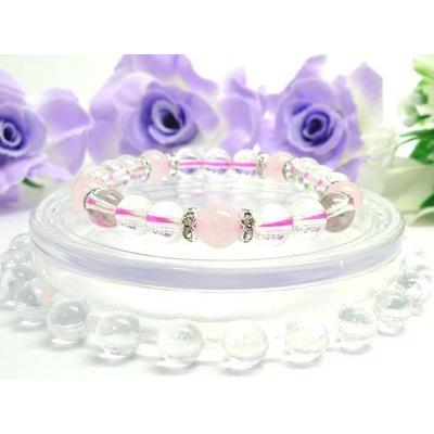 恋愛運 水晶 ローズクォーツ パワーストーン ブレスレット レディース