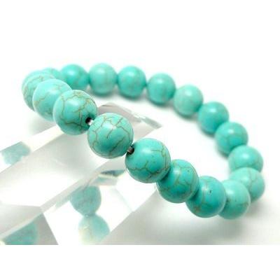 ターコイズ (カラー) ブレスレット 10mm パワーストーン メンズ