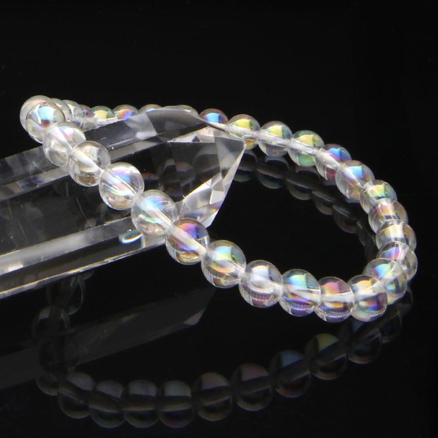 オーラ水晶 レインボー ブレスレット 6mm パワーストーン メンズ