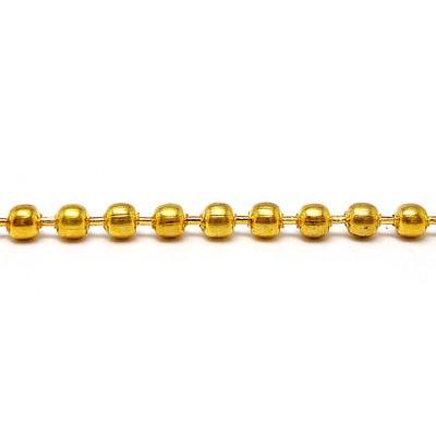 2mm玉 ボールチェーン 10cm コネクタ セット ゴールド 金色