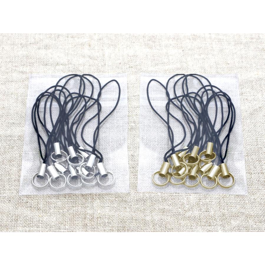 『10個』 ストラップ パーツ 二重リング ストラップパーツ キーホルダーパーツ ハンドメイド アクセサリーパーツ 材料 黒紐 シルバー ゴールド ブラック |  | 06
