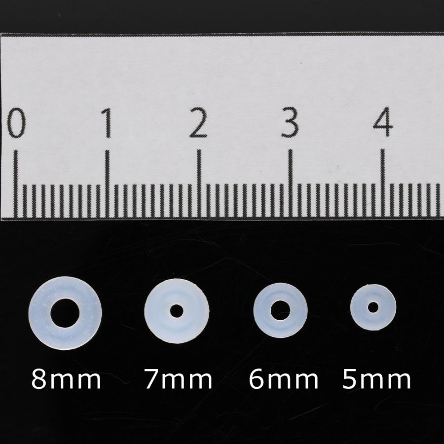 『100個』 シリコンスペーサー 5mm 6mm 7mm 8mm シリコンリング シリコン スペーサー ハンドメイド アクセサリーパーツ 材料 シリコンパーツ 半透明 丸型 |  | 09