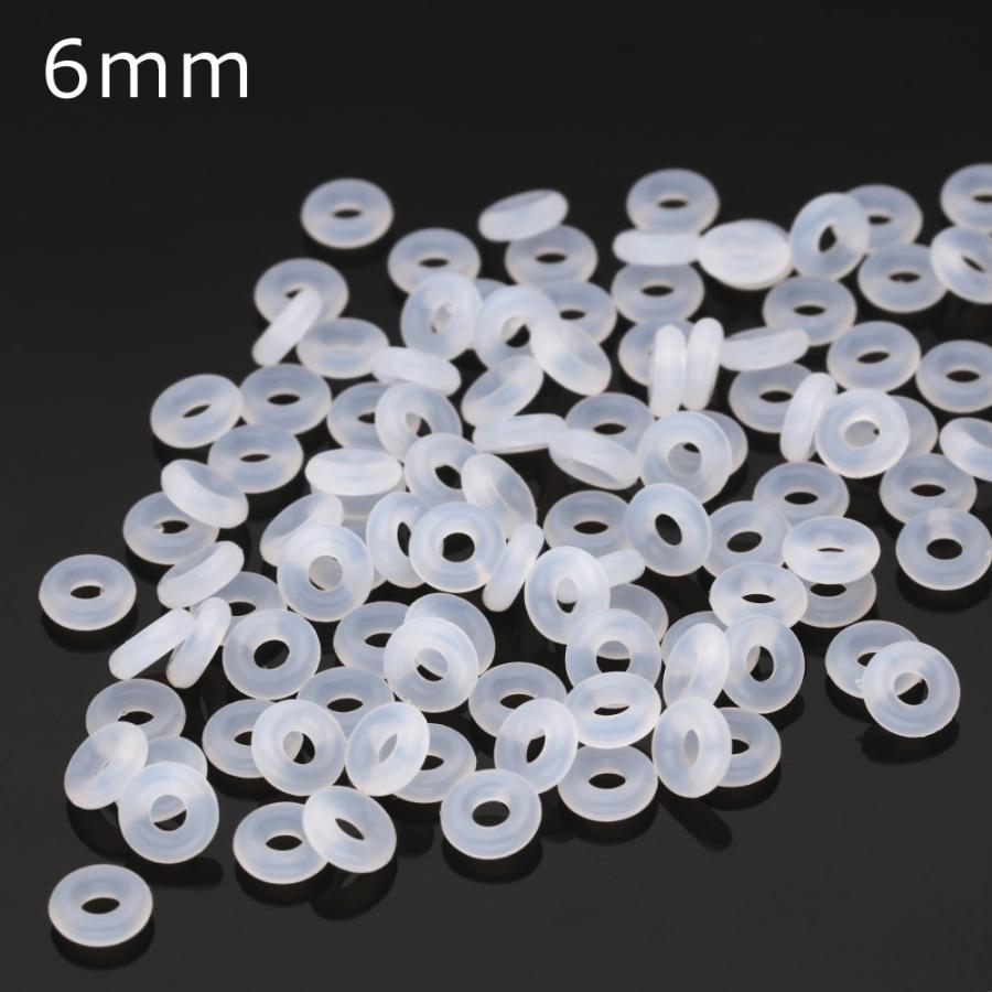 『100個』 シリコンスペーサー 5mm 6mm 7mm 8mm シリコンリング シリコン スペーサー ハンドメイド アクセサリーパーツ 材料 シリコンパーツ 半透明 丸型 |  | 11