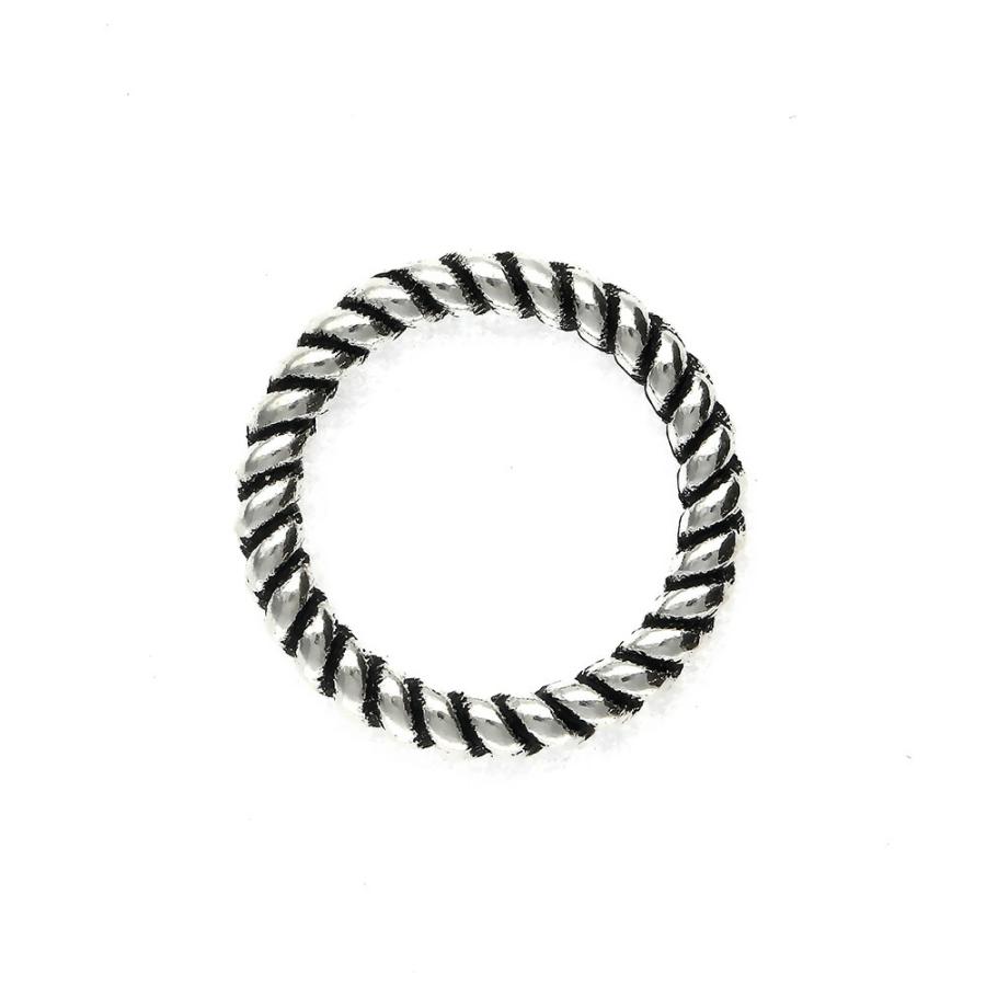 2個」 シルバー925 メタルビーズスペーサー 9mm ツイスト 丸型