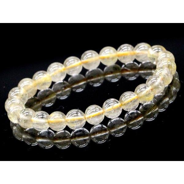 ゴールドルチル　ブレスレット　天然石　パワーストーン　ルチル ゴールドルチルクォーツ ブレスレット 8.5mm 17.5cm メンズ M