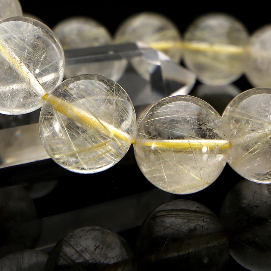 超大玉 天然 ゴールド ルチル クォーツ 新品 ブレスレット15mm玉(15個) 高品質/クリアタイプ】ゴールドルチルクォーツ 15mm～15.5mm玉