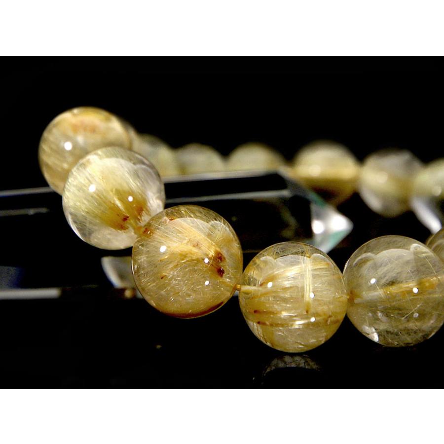 「1点もの 現品」 ラビットヘアー ゴールドルチルクォーツ ルチルクォーツ ブレスレット 15.4mm パワーストーン ブレスレット メンズ レディース 天然石 数珠の画像