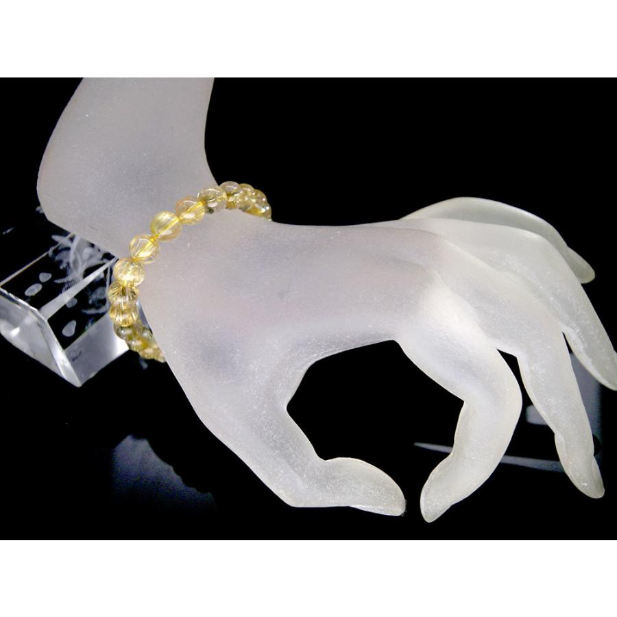 「1点もの 現品」 ラビットヘアー ゴールドルチルクォーツ ルチルクォーツ ブレスレット 7.6mm パワーストーン ブレスレット メンズ レディース 天然石 数珠の画像