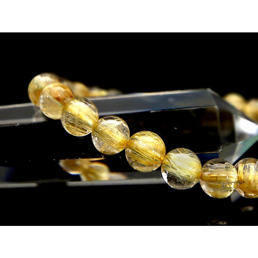 「1点もの 現品」 ラビットヘアー ゴールドルチルクォーツ ルチルクォーツ ブレスレット 7.5mm パワーストーン ブレスレット メンズ レディース 天然石 数珠の画像
