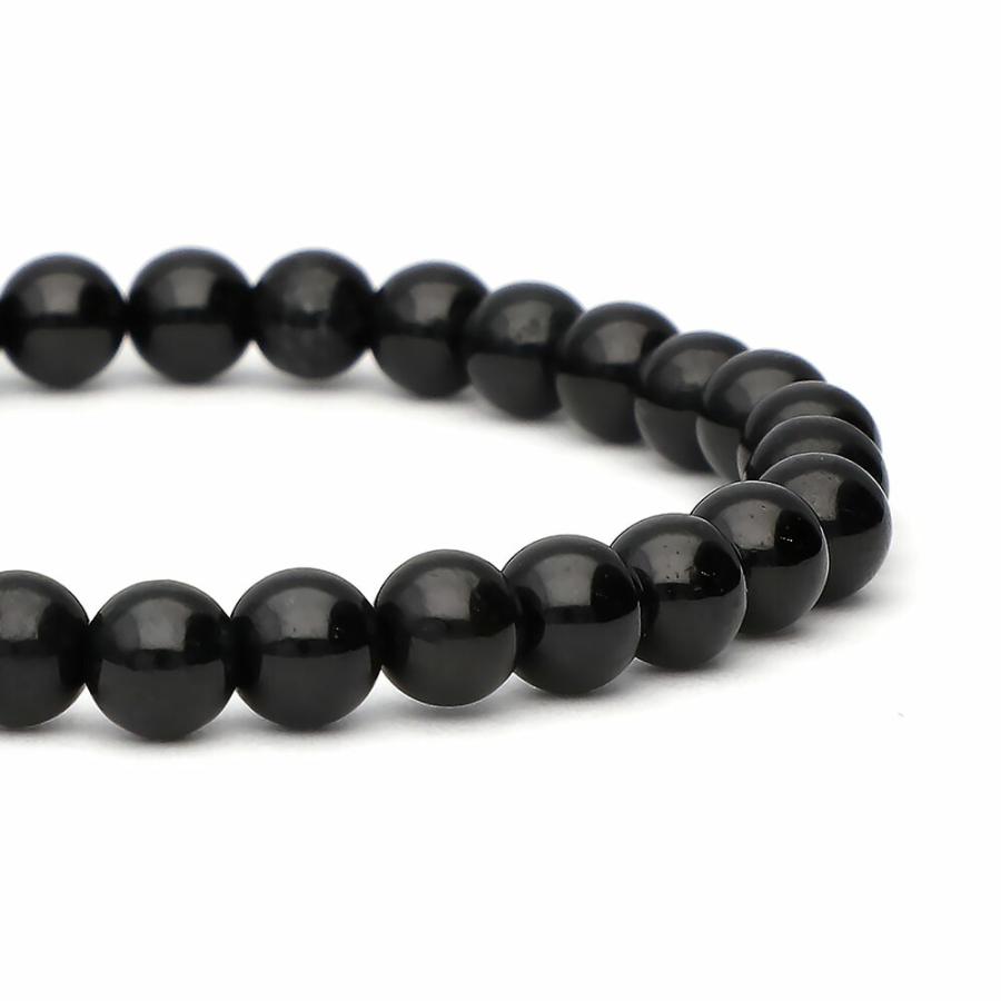 ブラックジェイド ブレスレット 6mm 黒翡翠 パワーストーン メンズ