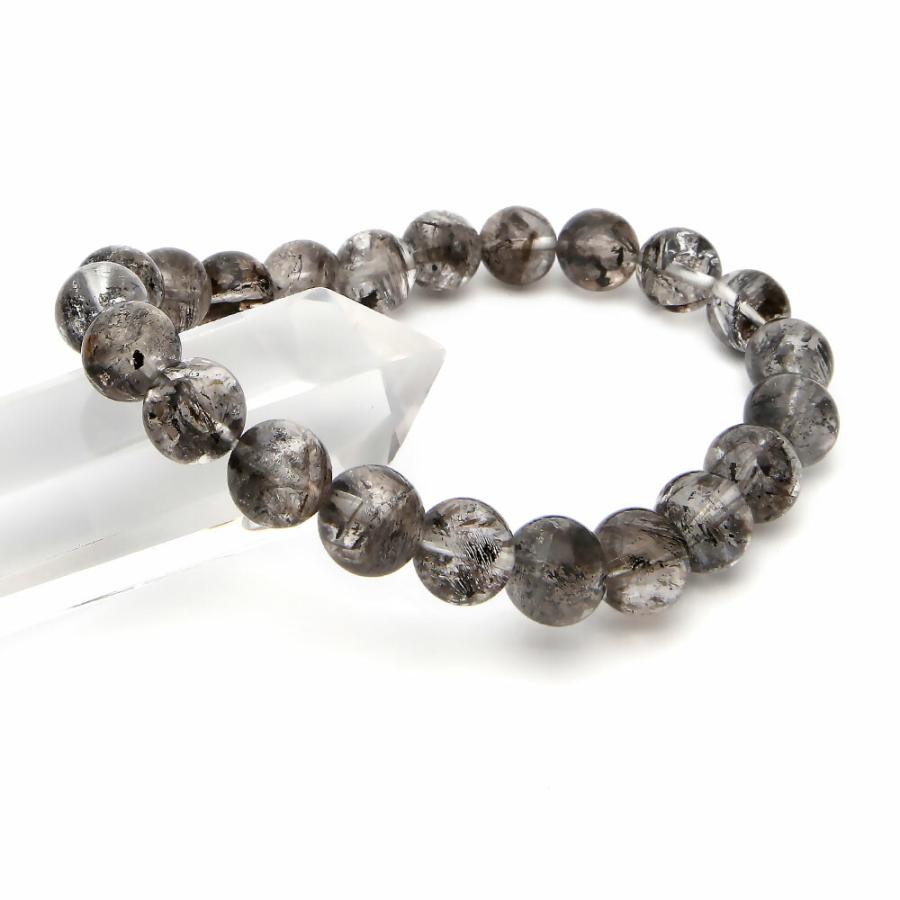 カーボンインクォーツ ブレスレット 8mm パワーストーン メンズ