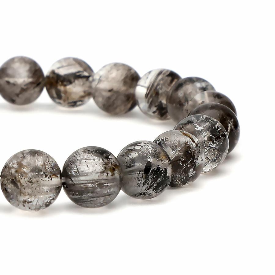 カーボンインクォーツ ブレスレット 8mm パワーストーン メンズ