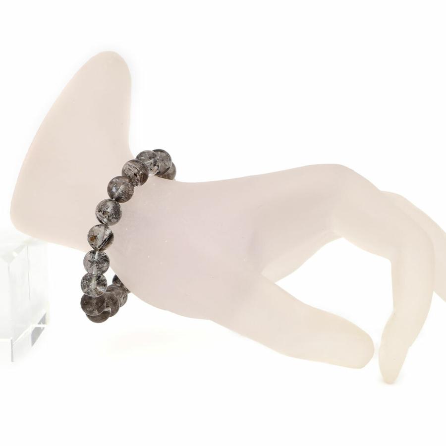 カーボンインクォーツ ブレスレット 8mm パワーストーン メンズ