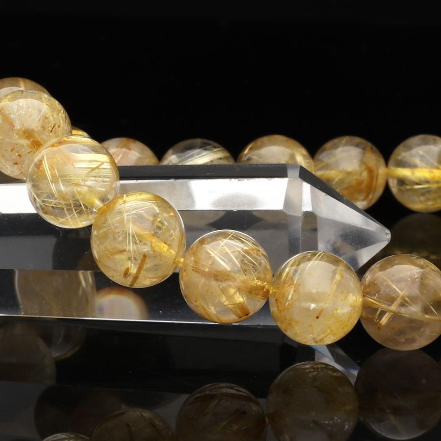 「1点もの 現品」 ゴールドルチルクォーツ ルチルクォーツ ブレスレット 11mm パワーストーン ブレスレット メンズ レディース 天然石 数珠の画像