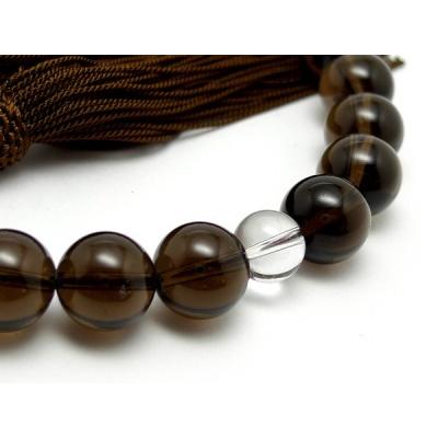 「職人仕立て」 男性用 数珠 12mm 茶水晶（スモーキークォーツ） 念珠 |  | 01