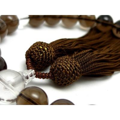 「職人仕立て」 男性用 数珠 12mm 茶水晶（スモーキークォーツ） 念珠 |  | 02