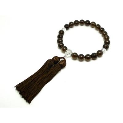 「職人仕立て」 男性用 数珠 12mm 茶水晶（スモーキークォーツ） 念珠 |  | 03