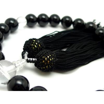 「職人仕立て」 男性用 数珠 12mm 黒瑪瑙（オニキス） 念珠 |  | 02