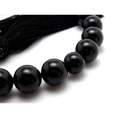 「職人仕立て」 男性用 数珠 14mm 黒瑪瑙（オニキス） 念珠 |  | 01
