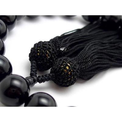 「職人仕立て」 男性用 数珠 14mm 黒瑪瑙（オニキス） 念珠 |  | 02