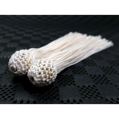 人絹 数珠 房 白 (ホワイト) 数珠パーツ 念珠パーツ ハンドメイド