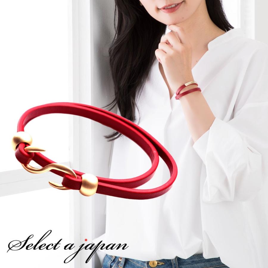 革 ブレスレット レザーブレスレット 本革 二連 16cm レッド レザー ブレスレット アクセサリー レディース 女性用 Leth Brc 天然石 セレクトエージャパン 通販 Yahoo ショッピング