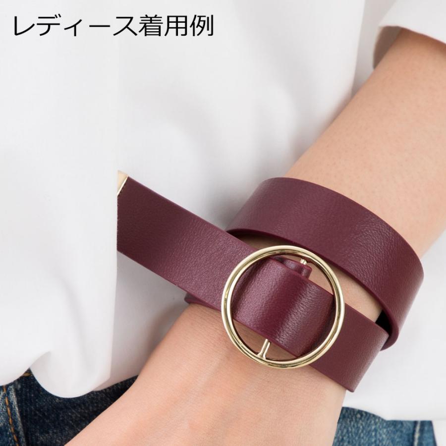 革 ブレスレット レザーブレスレット 本革 二連 〜17cm ワインレッド