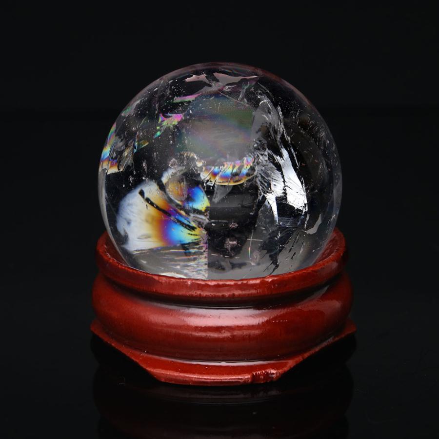 「1点もの 現品」 レインボー水晶 ブラジル産 天然 丸玉 天然石 パワーストーン 原石 水晶玉 スフィア置物 インテリア |  | 02