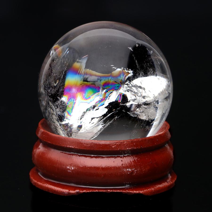 1点もの 現品」 レインボー水晶 ブラジル産 天然 丸玉 天然石 