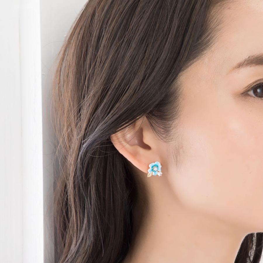 ピアス レディース 鳥 花 ブルー 青 ジュエリー アクセサリー