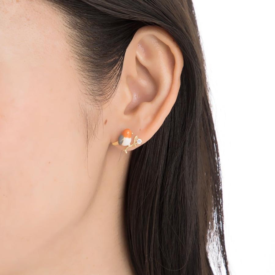 ピアス レディース 鳥 花 ブルー 青 ジュエリー アクセサリー シンプル 