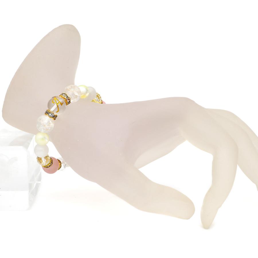 冬限定」 パワーストーン ブレスレット 天然石 イニシャル オーダー