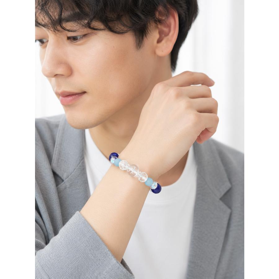 夏限定」 パワーストーン ブレスレット 天然石 イニシャル オーダー