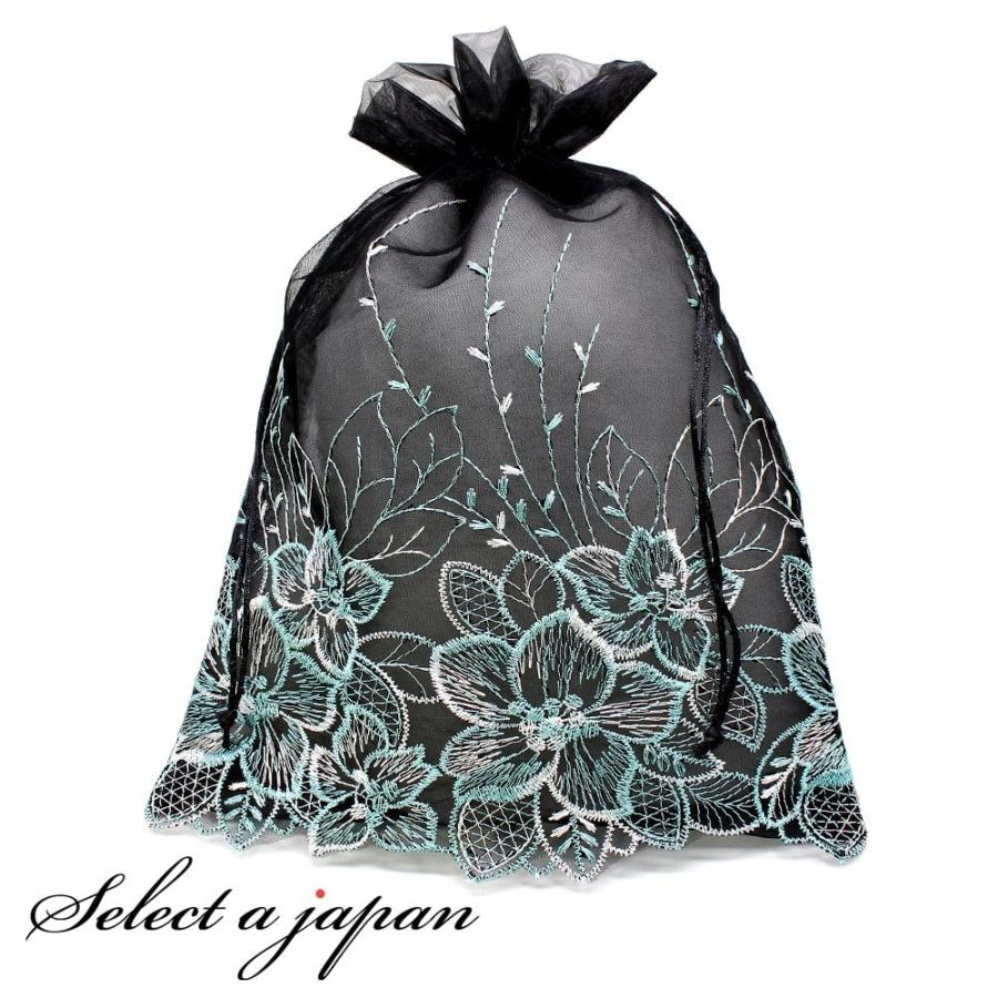 巾着袋 25cm 35cm オーガンジー パステル花刺繍 ラッピング 包装 巾着ポーチ 小物入れ 黒 ブラック W 天然石 セレクトエージャパン 通販 Yahoo ショッピング