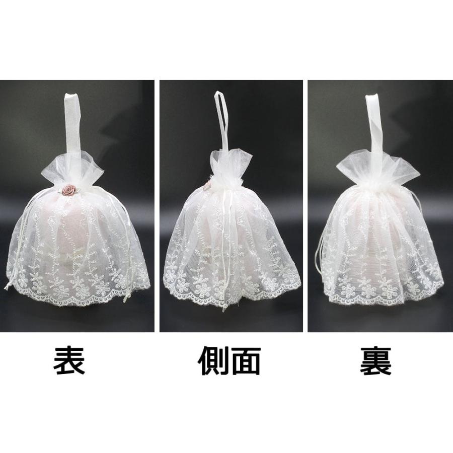 巾着袋 (13cm×18cm) ドレス風 ブライダル ラッピング 包装 巾着ポーチ