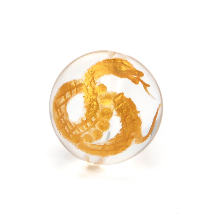 縦穴) 1粒売り 蛇 彫刻 水晶 12mm パワーストーン バラ売り 天然石