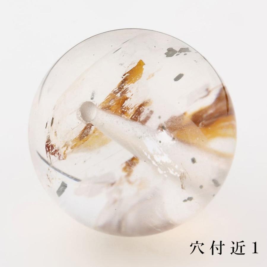 「1点もの 現品」 1粒売り 天然 オーラクォーツ ブラジル産 14mm パワーストーン バラ売り 天然石 パワーストーン ばら売り ビーズ 穴あき 1玉売り_3