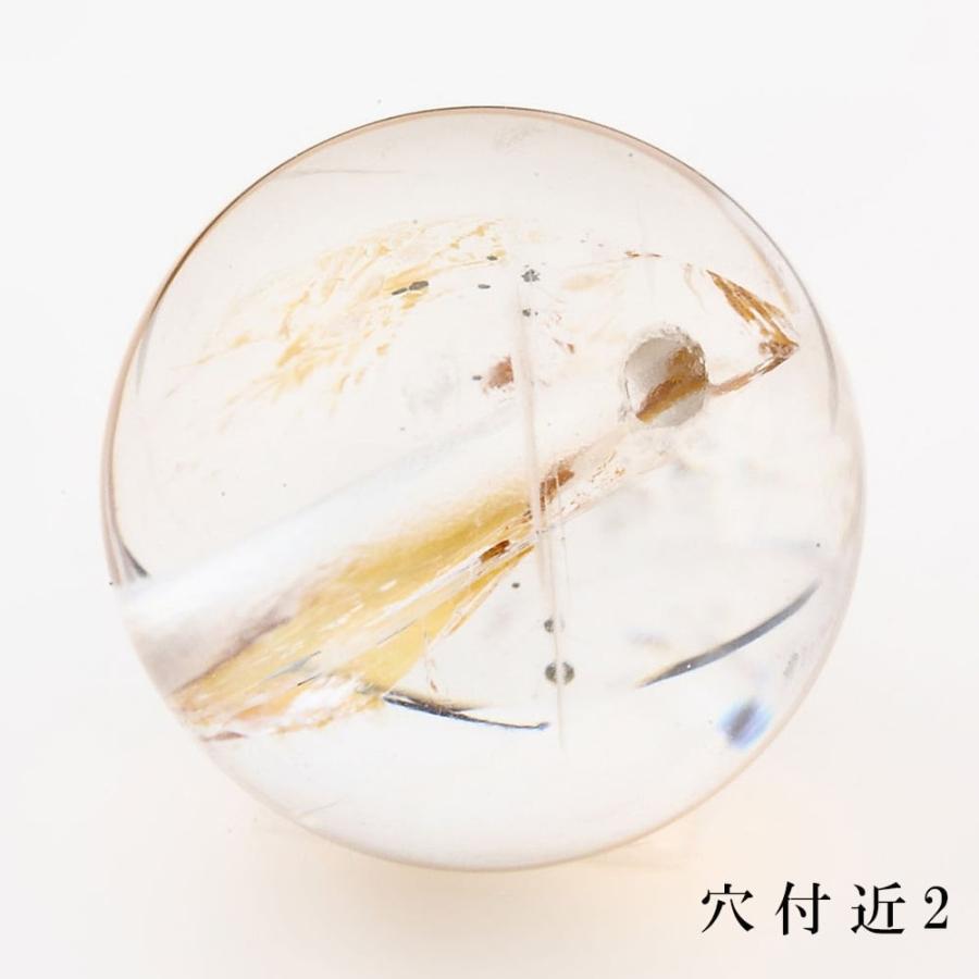 「1点もの 現品」 1粒売り 天然 オーラクォーツ ブラジル産 14mm パワーストーン バラ売り 天然石 パワーストーン ばら売り ビーズ 穴あき 1玉売り_4