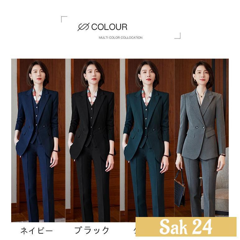 大きいサイズ ビジネススーツ レディース 上下セット パンツスーツ