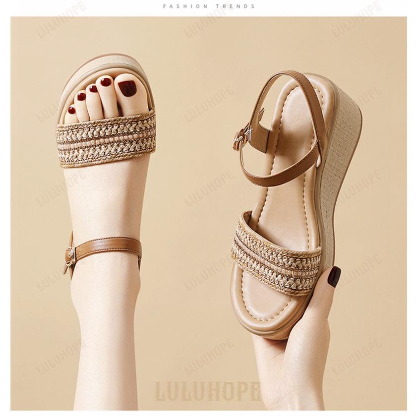 【美品・袋付き✨】プラダ　ウェッジソール　オープントゥ　パテント　36 ヌーディー感♡オープントゥウェッジサンダル〈NEW〉 | cheriena