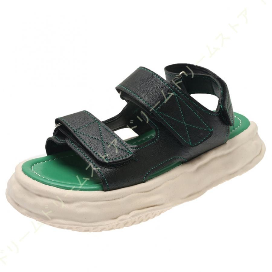 スポーツサンダル レディース 厚底 サンダル ベルクロ スポサン