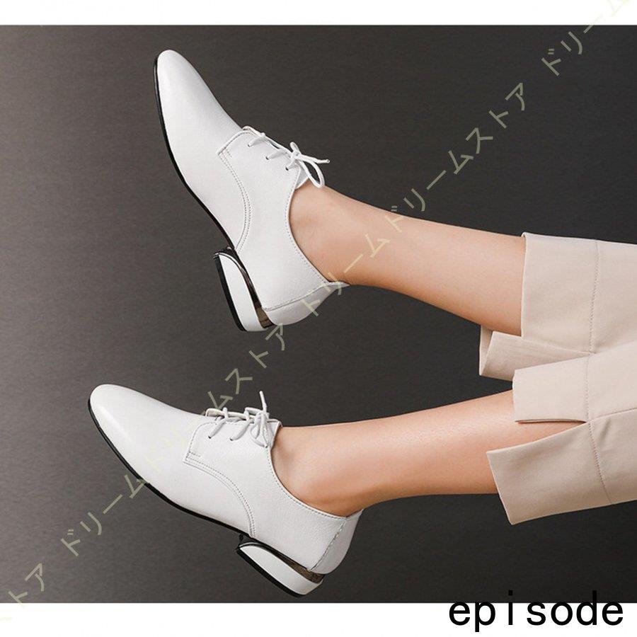 厚底 マニッシュ カジュアル レースアップ オックスフォード シューズ おじ靴 ドレスシューズ レディース スクエアトゥ 3cmヒール ローヒール 歩きやすい | ブランド登録なし | 10