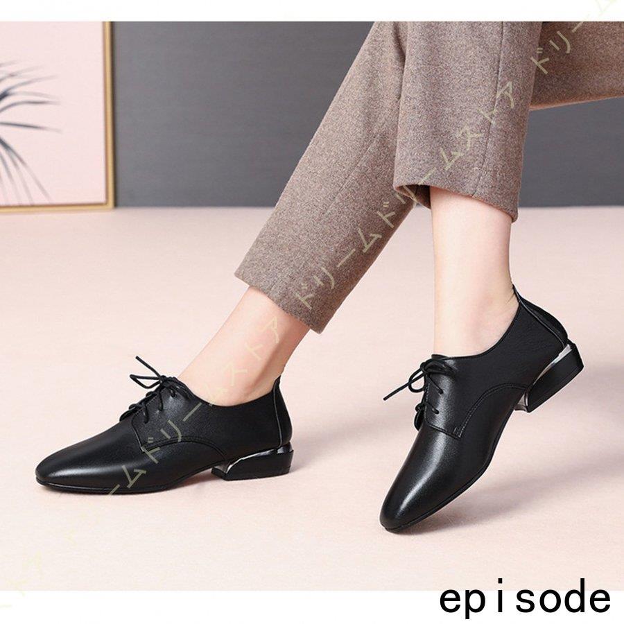 厚底 マニッシュ カジュアル レースアップ オックスフォード シューズ おじ靴 ドレスシューズ レディース スクエアトゥ 3cmヒール ローヒール 歩きやすい | ブランド登録なし | 17