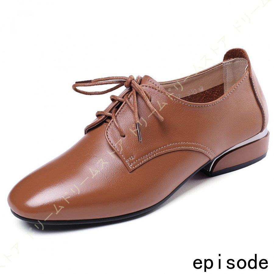 厚底 マニッシュ カジュアル レースアップ オックスフォード シューズ おじ靴 ドレスシューズ レディース スクエアトゥ 3cmヒール ローヒール 歩きやすい | ブランド登録なし | 01