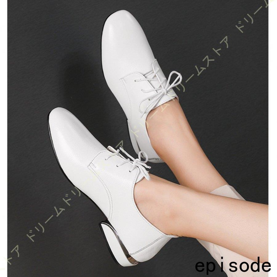 厚底 マニッシュ カジュアル レースアップ オックスフォード シューズ おじ靴 ドレスシューズ レディース スクエアトゥ 3cmヒール ローヒール 歩きやすい | ブランド登録なし | 08